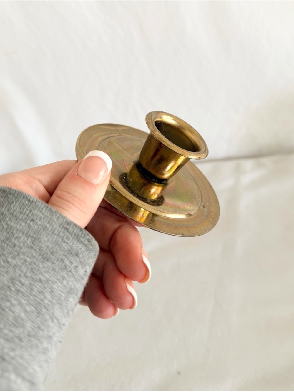 Vintage Brass Single Candle Holder